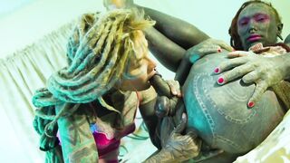 Hardcore tattoo couple femdom with Anuskatzz and Lily