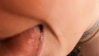Beautiful Girl with D Cups Slobbers on My Dick!
