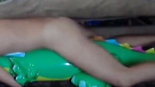 Big inflatable alligator humping cum 2