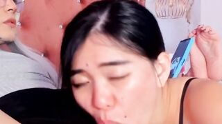 Shemale getting a blowjob by asian babe