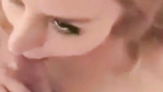 Hot milf blowjob handjob and cum on breast