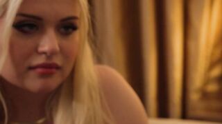 Big titted Blonde newbie London Laurent takes on pilot's big dick