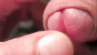 Bed uncut foreskin gaming closeup cum