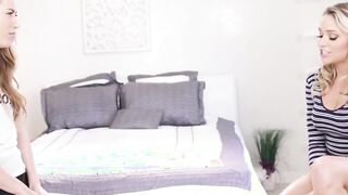 Blonde babe facesitting lesbian neighbor 2