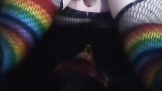 shemale big balls nely big ass tranny self facial 2