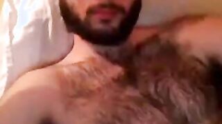 Hairy chest covered in cum 2