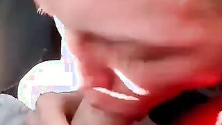 Blowing a friend in the car and he cums in my mouth 3
