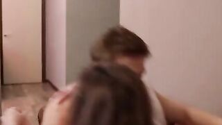 Creampie porn where a guy fucks a Russian girl in the pussy