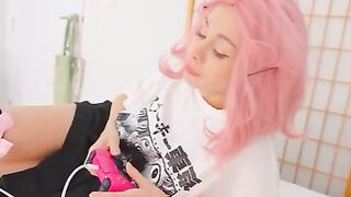A male fucks a naive Russian girl in the pussy