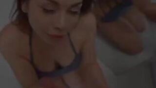 A guy shoves his dick into the shaved pussy of a Russian girl