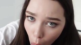 The guy fucked the pussy of a Russian girl after a blowjob