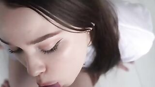 The guy fucked the pussy of a Russian girl after a blowjob