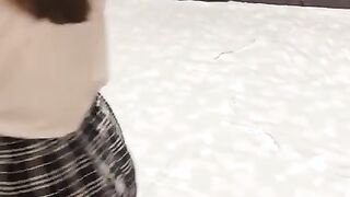 A guy with a camera fucks a young neighbor in the pussy