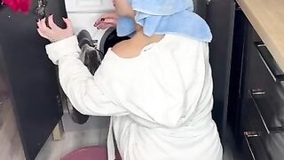 Porn where a blonde fucks a guy in the kitchen