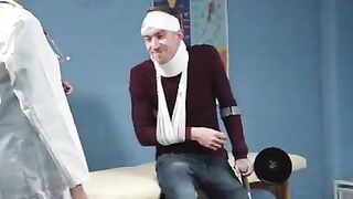 The nurse spun on the patient's dick