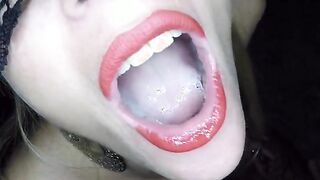 Dutch masked blonde milf suckes cock and gets hot load on her tongue