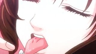 Amazing busty girl helps guy to cum