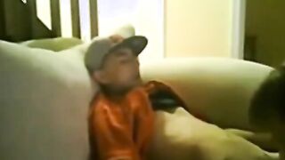 Slim Str8 Thug Boy enjoys Dad's BJ