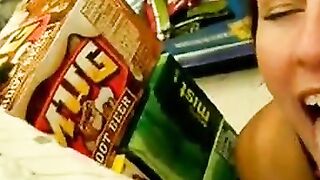 exciting, blowjob in supermarket