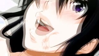 Lovely busty lesbian gets fucked hard