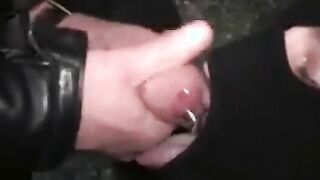 masked dude sucking two fat cocks