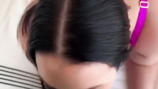 Busty blonde amateur sucks then fucks