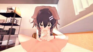 Cute Vtuber Inugami Korone Gets Boned from your point of watch -