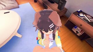 Cute Vtuber Inugami Korone Gets Boned from your point of watch -