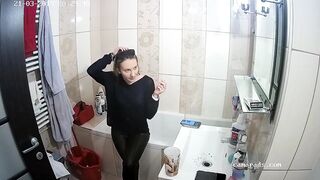 me and my girlfriend in our toilet at home