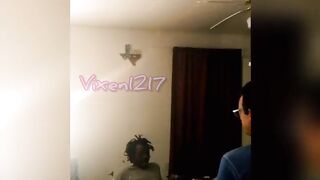 Vixen1217 spitroasted by hubby and long ebony cock
