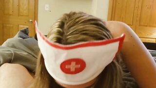 Young nurse sucks and fucks COVID patient