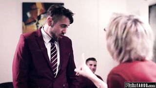 Big Boobed MILF professor gang bang by students