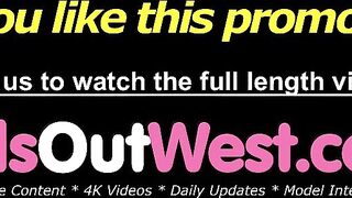 Girls Out West - Hairy lesbian red bj boned with strap-on