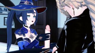 Genshin Impact - Mona Ride Aether's Dick, Lets him Cum Inside. 3D
