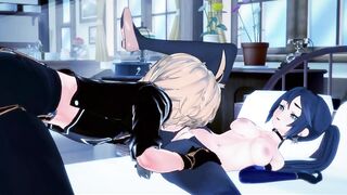 Genshin Impact - Mona Ride Aether's Dick, Lets him Cum Inside. 3D