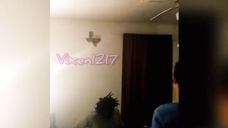 Vixen1217 spitroasted by hubby and huge african penis
