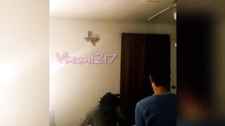 Vixen1217 spitroasted by hubby and huge african penis