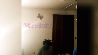 Vixen1217 spitroasted by hubby and huge african penis