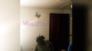 Vixen1217 spitroasted by hubby and huge african penis