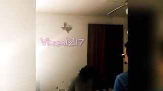Vixen1217 spitroasted by hubby and huge african penis