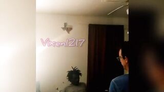 Vixen1217 spitroasted by hubby and huge african penis