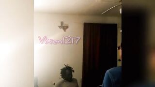 Vixen1217 spitroasted by hubby and huge african penis