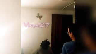 Vixen1217 spitroasted by hubby and huge african penis