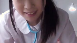 Japanese sweet teen nurse satisfies her patient