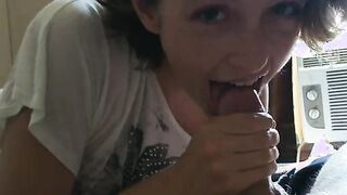 Cute Submissive step sis Sophie does a favor for her step bro