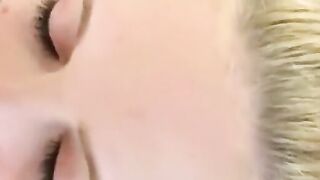 Big Eyed Blonde Takes Massive Facial