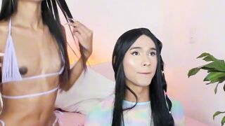 Tranny couple love to play their shecock
