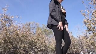 Blonde Babe Fucked In the Bushes During Winter Hike on Popular Trail