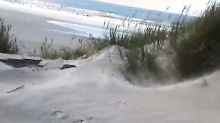 Exhibtionist jerking at the beach again 2