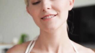 Beautiful blonde brings a guy to orgasm